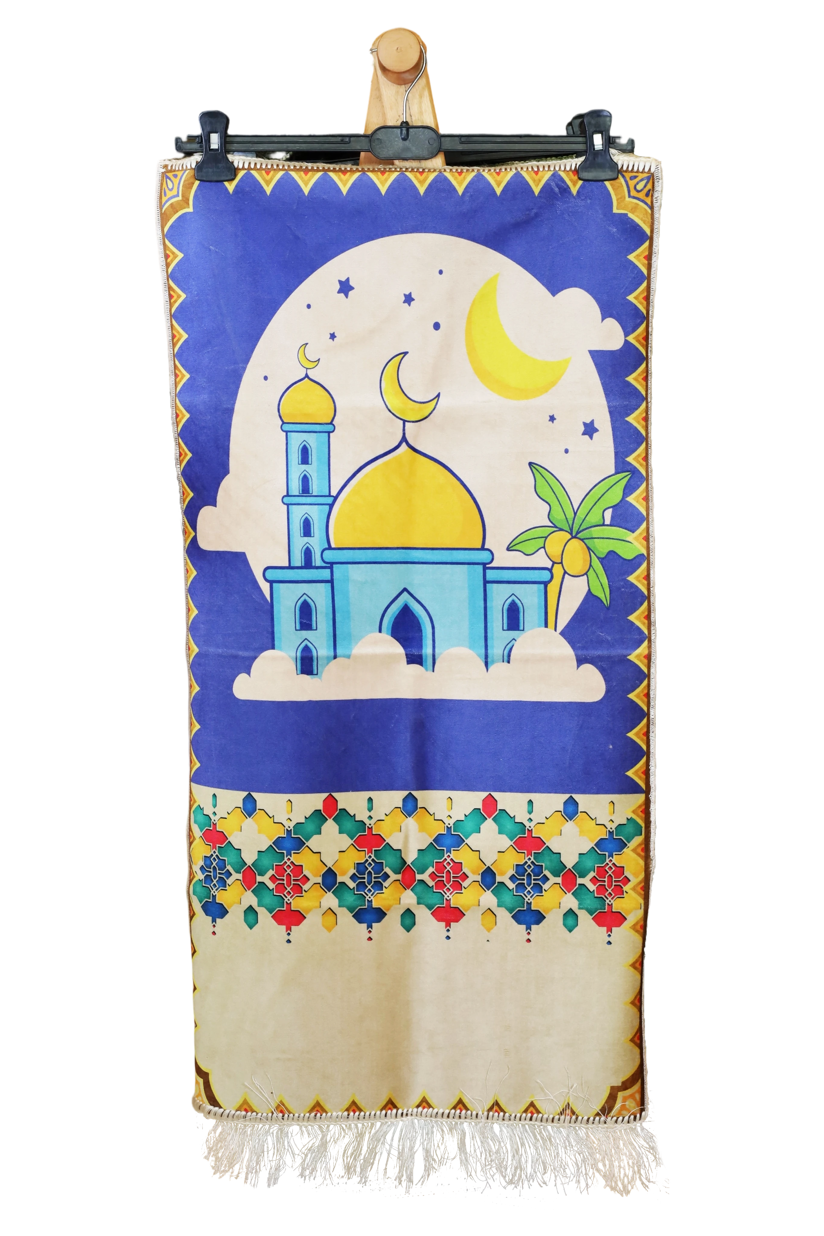 سجادة صلاة للأطفال بتصميم "ليالي المسجد" - لون أزرق ملكي