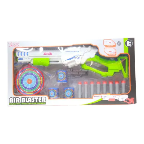 مسدس قاذف الكرات والسهام الإسفنجية للأطفال مع الأهداف - Air Blaster
