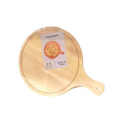 لوح خشب دائري لتقديم وتقطيع البيتزا مع مقبض (Pizza Board).