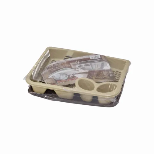 مطبق صحون بلاستيكي متعدد الألوان مع صينية تقطير وحامل أدوات (Dahman Plastic)